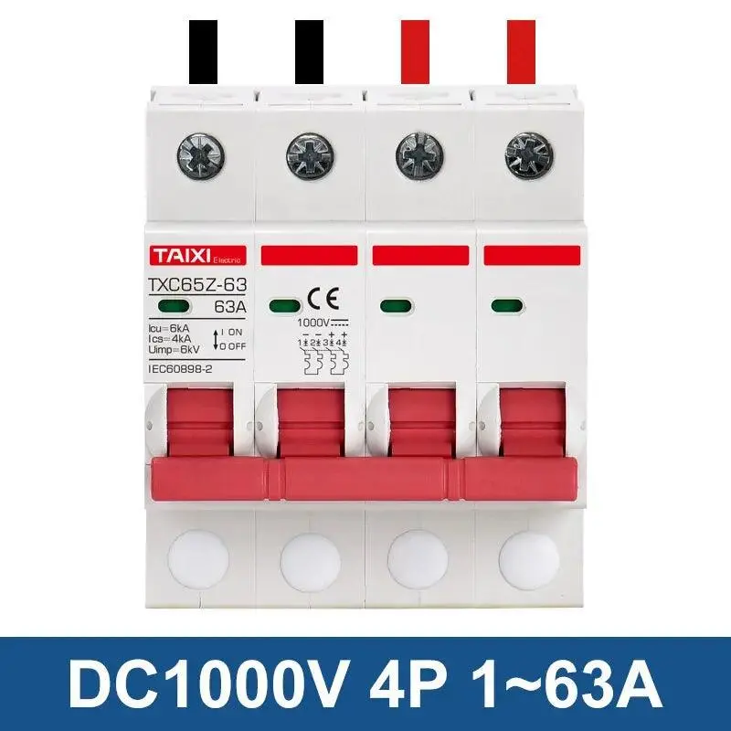 Taixi- Solar Photovoltaic Dc Circuit Breaker Mcb 4P/1000V 8
