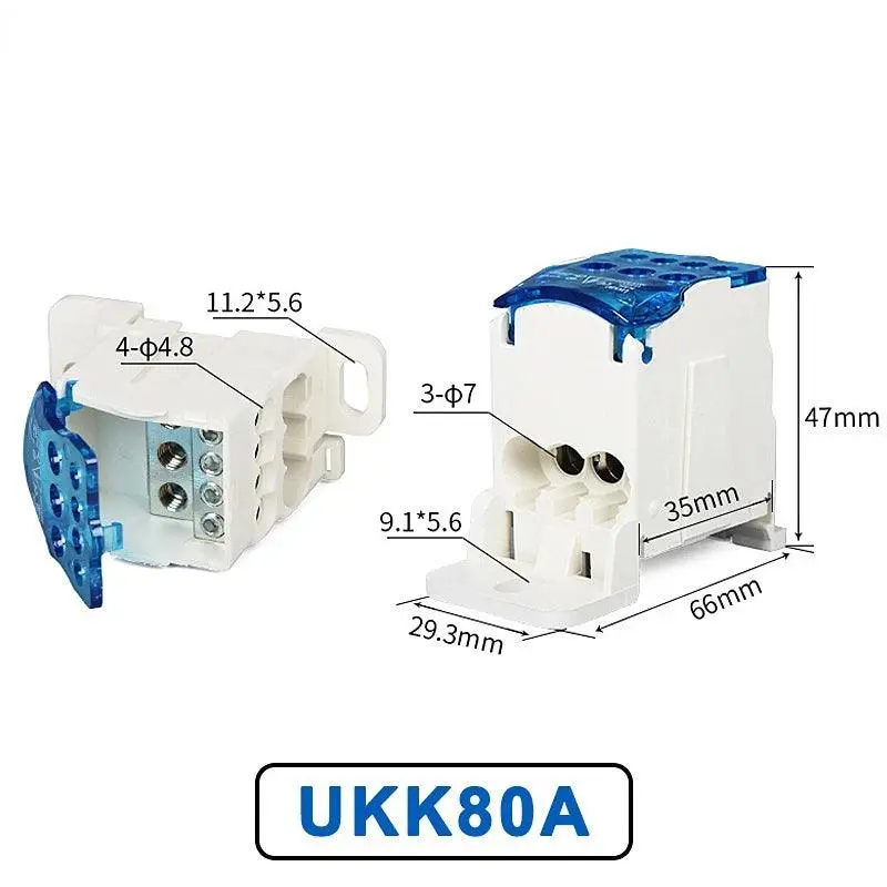 Terminal Block Ukk80a Electric Wire Connector 1 In Many Out Din Rail Distribution Wiring Accessories Blue Yellow Green Red 4