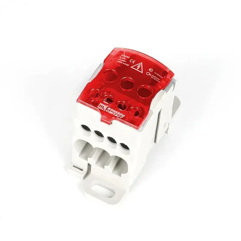 Terminal Block Ukk80a Electric Wire Connector 1 In Many Out Din Rail Distribution Wiring Accessories Blue Yellow Green Red 2