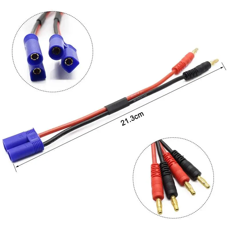 The High Quality 10Pairs/Lot Ec5 Connector To 4.0Mm Banana Plug With 14Awg Soft Silicone 150Mm Cable 1