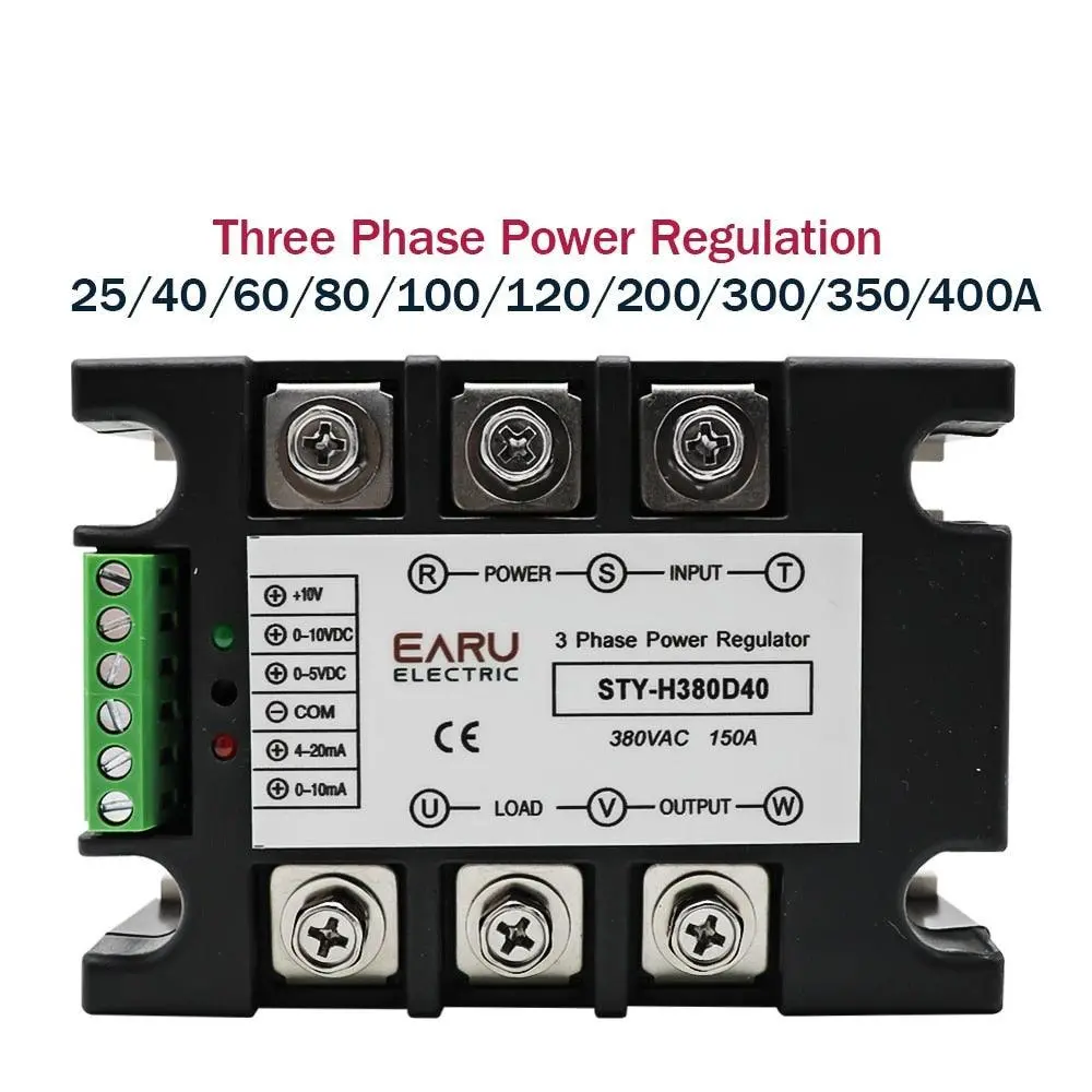 Three Phase Ac Voltage Regulating Module Power Regulator Thyristor 380V Solid State Relay Dimming 25A-400A Potentiometer Control 1