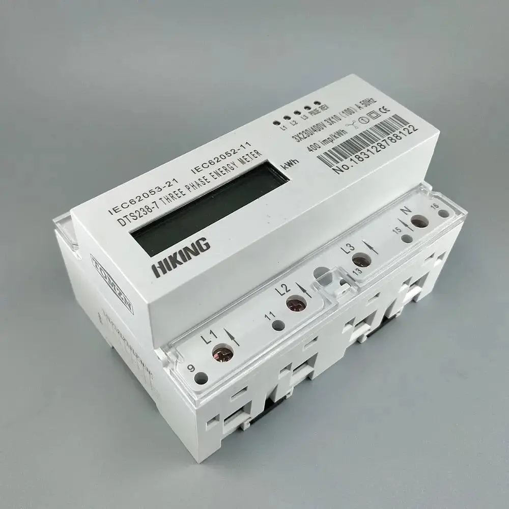Tomzn- 10(100)A 3*230V/400V 50Hz  Three Phase Din Rail Kwh Meter 1