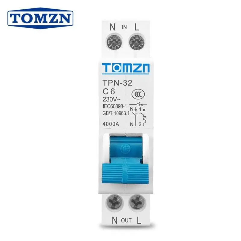 Tomzn- Tpn 1P+N Mini Circuit Breaker Mcb| 6A Up To 32A 1