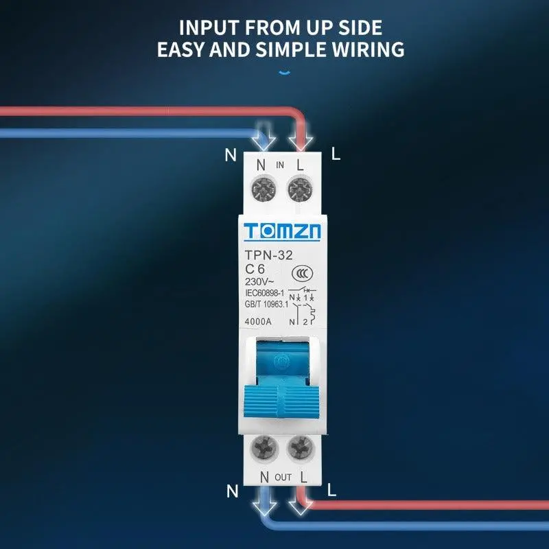 Tomzn- Tpn 1P+N Mini Circuit Breaker Mcb| 6A Up To 32A 3
