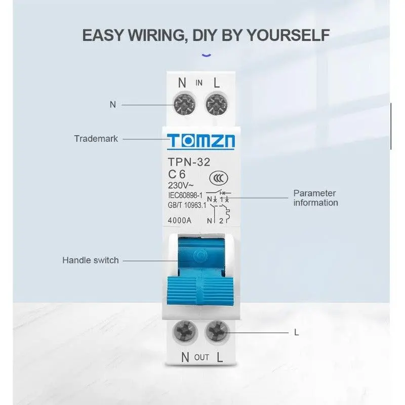 Tomzn- Tpn 1P+N Mini Circuit Breaker Mcb| 6A Up To 32A 4