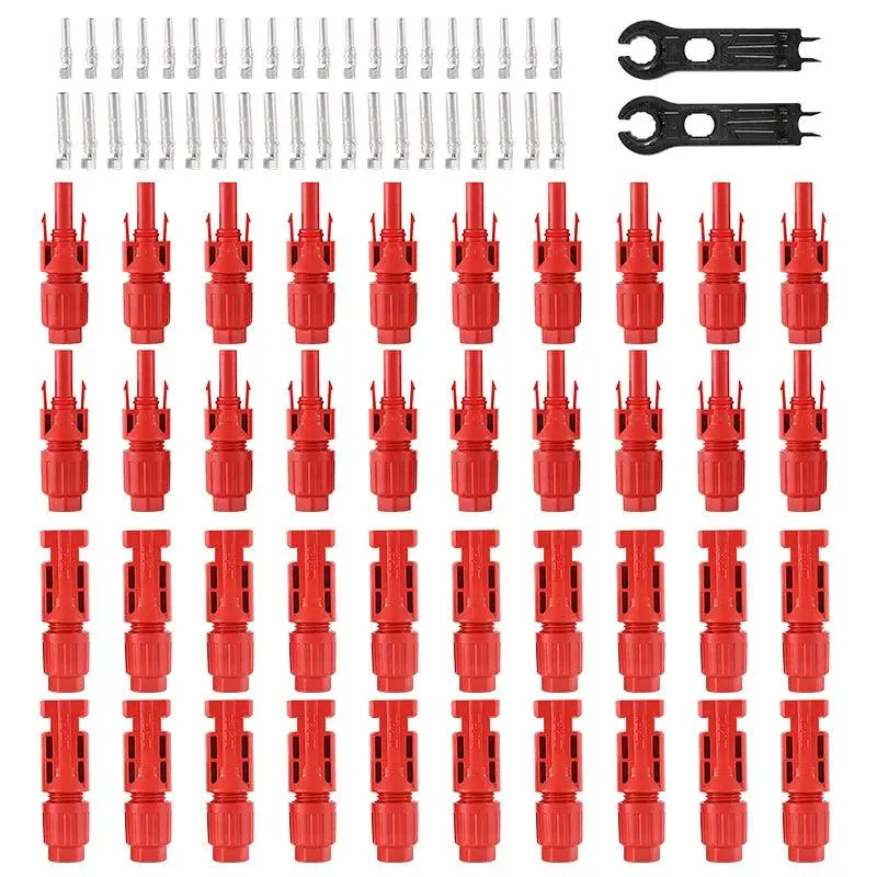 Tüv Ip68 Dc Solar Red Connector 1000V30a Pv Panel Stecker Connectors Kit 4