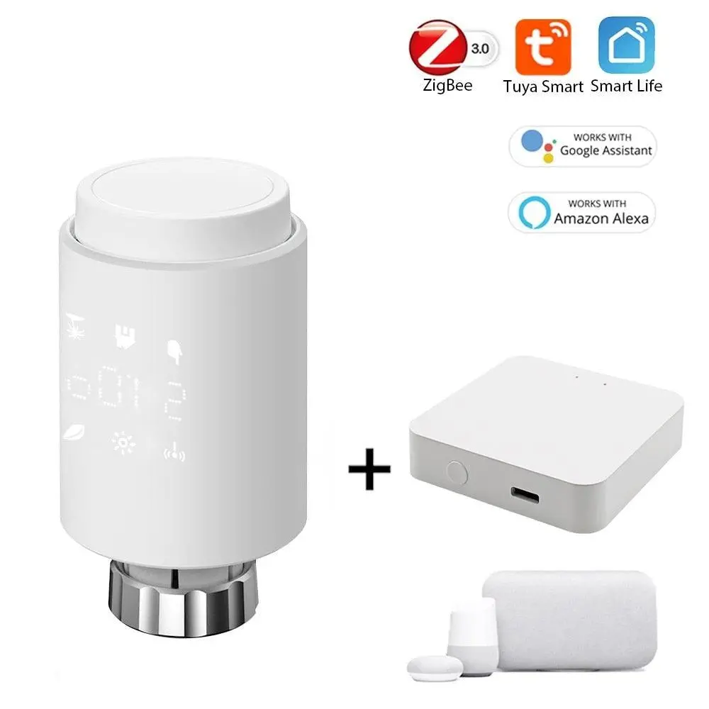 Tuya Smart Zigbee Radiator Actuator Trv Programmable Thermostatic Radiator Valve App Remote Temperature Controller Support Alexa 1
