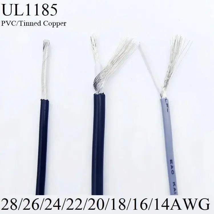 Ul1185- 2/5/10M Shielded Wire Signal Cable| 28-14 Awg, Black/Grey Optional 1