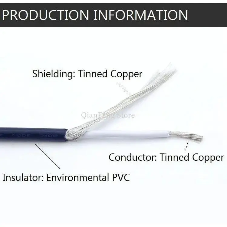 Ul1533- 2/5/10M Shielded Wire Signal Cable| 28, 26, 24Awg/Black,Gray Optional 4