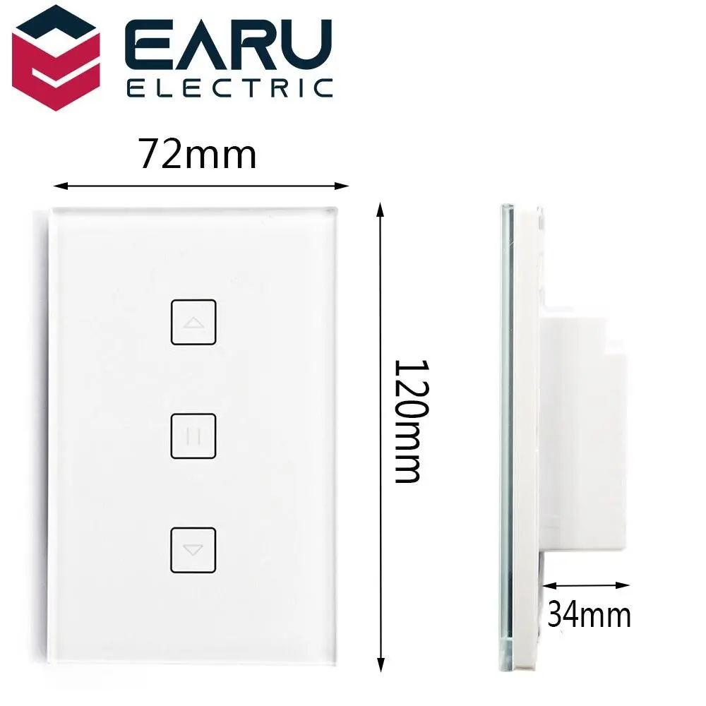 Us Wifi Smart Timer Glass Wall Touch Curtain Switch Controller Roller Shutter Electric Motor Tuya Smart Life Google Home Alexa 2
