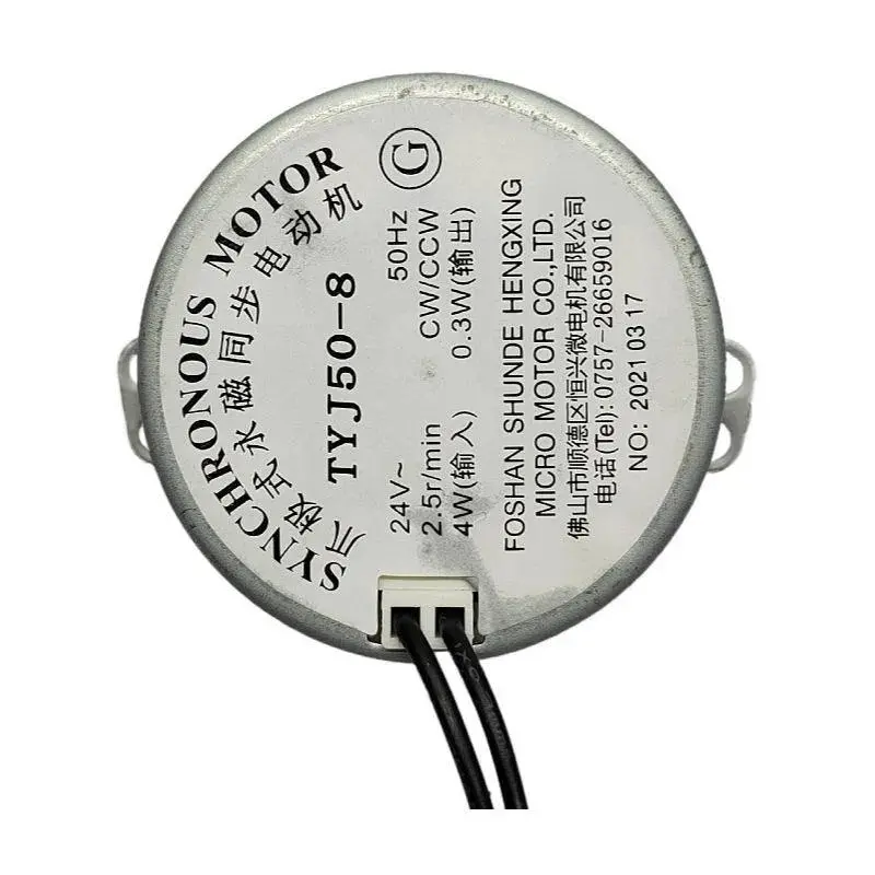 Variable Frequency Claw Pole Permanent Magnet Synchronous Motor Ac 24V 2.5R Cw/Ccw 50Hz Tyj50-8 Electric Fan Shaking Hea Fan 1
