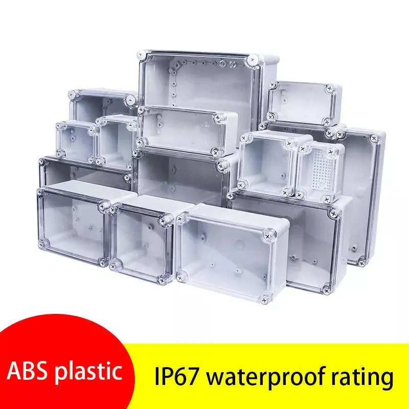 Waterproof Plastic Junction Box Transparent Cover Enclosure Electronic Instrument Housing Case Electrical Project Outdoor Boxes 1