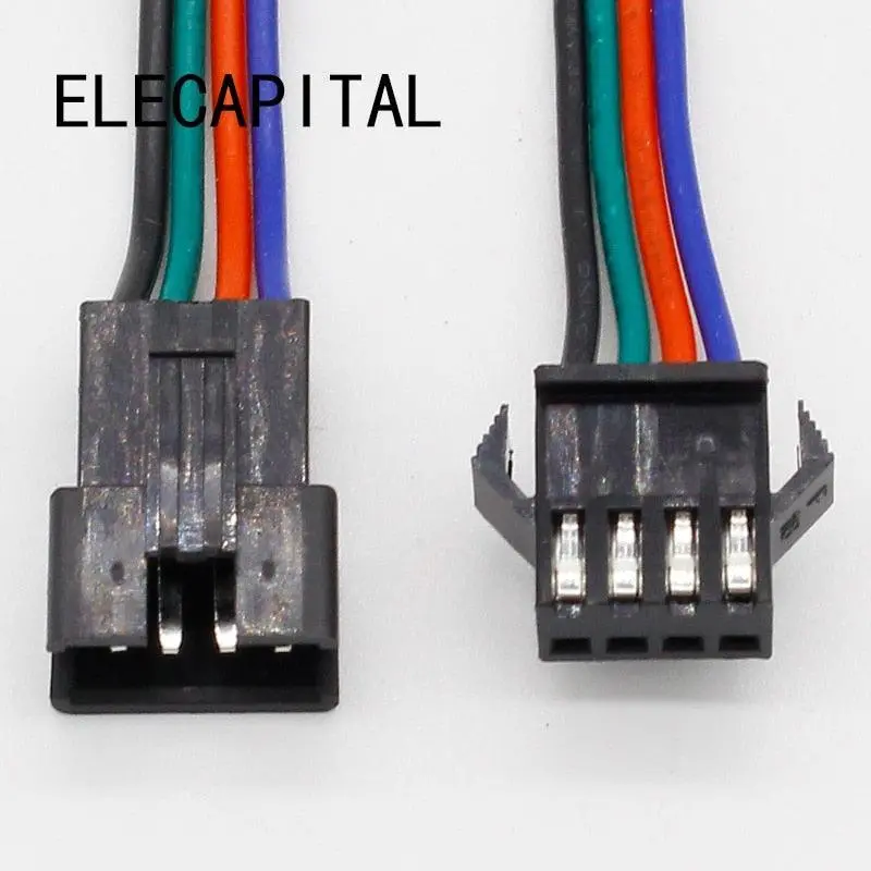Wholesale 10 Pairs 4Pin Jst Connector Male Female Cable For Smd 5050/3528 Rgb Color Led Strip Wire Ws2801 Lpd8806 Rgb Led Strip 1