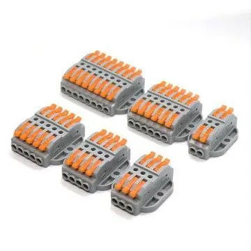 Wire Connectors 2-12 Pin Screw Fixing Push-In Quick Docking Cable Universal Compact Electrical Wiring Terminal Block Connector 1