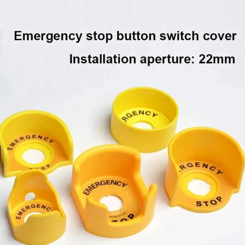 Yellow 22Mm Emergency Stop Button Protection Cover Button Switch Emergency Mushroom Head Protection Seat Protection Cover Ring 1