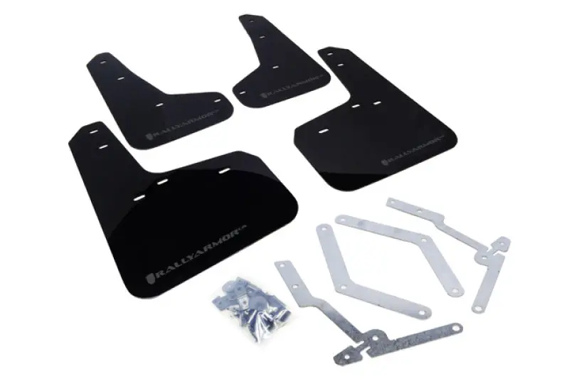 Rally Armor Mud Flaps For 2012–2019 Ford Focus St & Rs – Black With Grey Logo 1