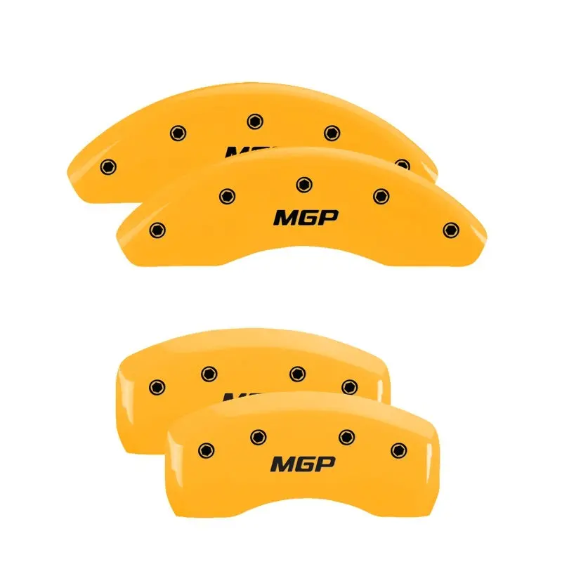 Mgp Engraved Caliper Covers – Pontiac Yellow Finish With Black Accent, Front & Rear For 2004 Bonneville 1