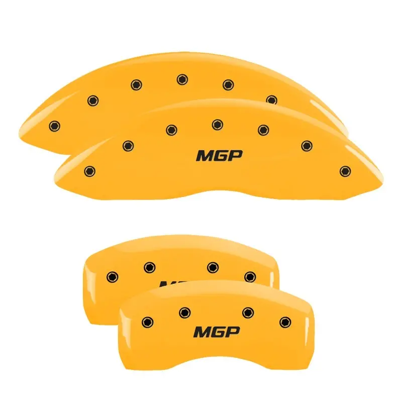 Mgp Engraved Brake Caliper Covers – Front & Rear Bowtie Design, Black Finish With Silver Accent (Chevrolet Application) 1