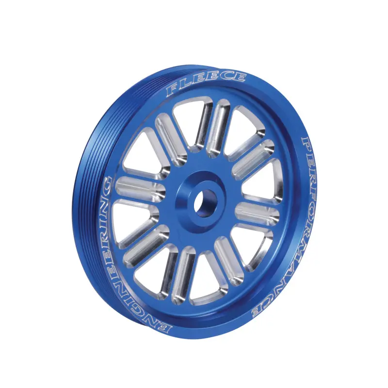Fleece Performance Blue Dual Pump Spoke Pulley For Dodge Cummins – Compatible With Fpe Dual Pump Bracket 1