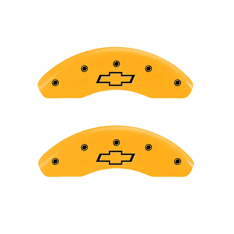 Mgp Bowtie Caliper Covers – Engraved Front And Rear Set, Yellow Accent On Black Base 1