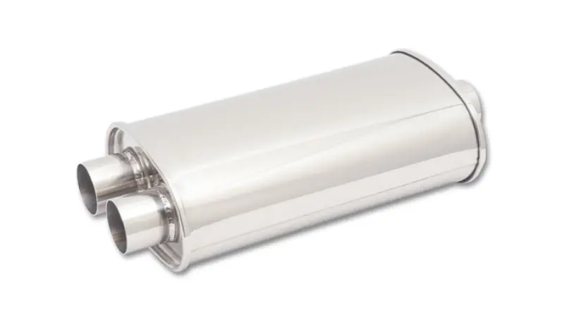 Vibrant Streetpower Oval Muffler – 5" X 9" X 15", 3" Center Inlet, Dual 3" Outlets 1