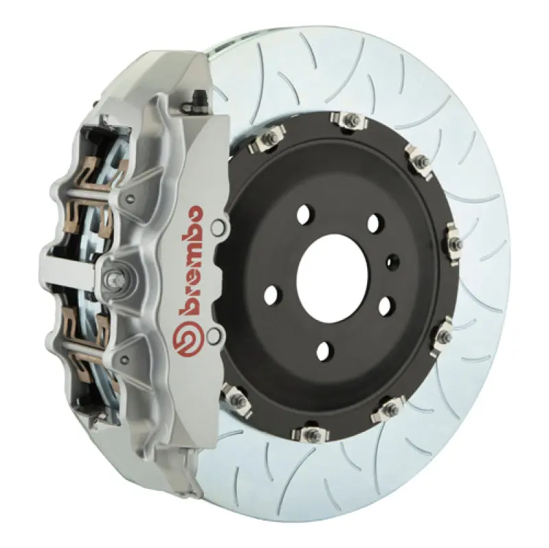 Brembo Gt Front Brake Kit – 2014–2018 Mercedes-Benz A250 & 2014–2019 Cla250, 6-Piston Calipers, 380X34Mm Slotted Two-Piece Rotors, Type-3 Silver 1