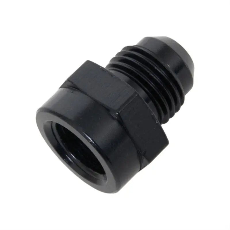 Fragola -6An To 1/2"-20 Female Inverted Flare Adapter – Black Anodized Aluminum Fitting 1