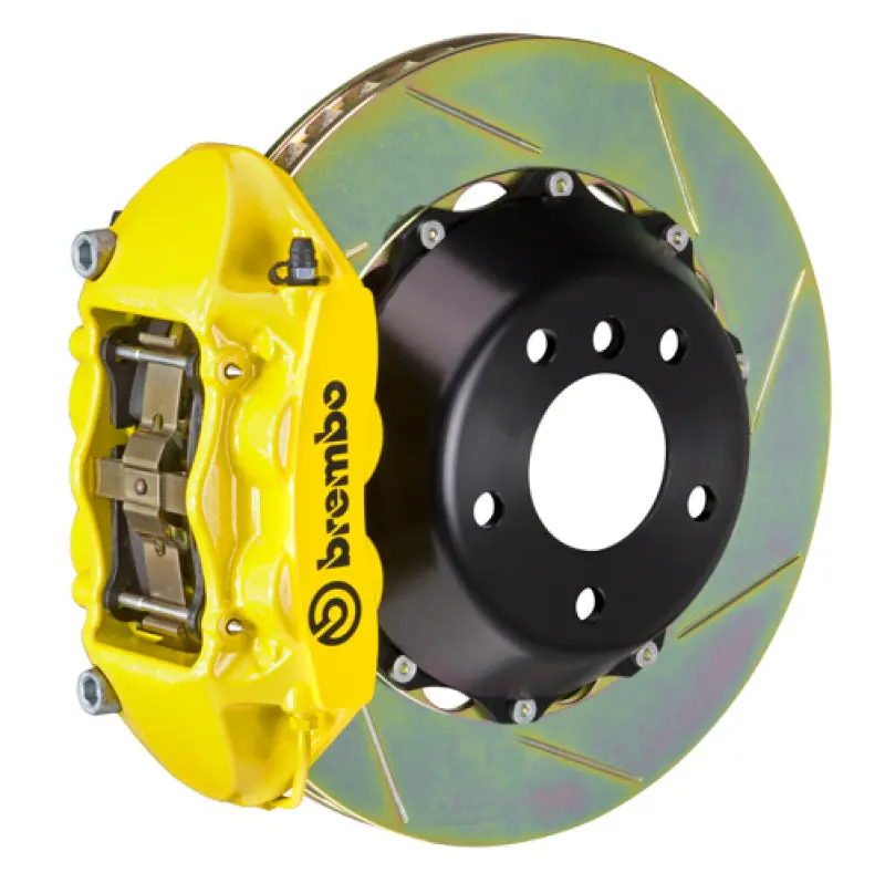 Brembo Rear Gt Bbk For 2003–2007 Porsche Cayenne – 4-Piston Calipers, 380X28Mm Slotted Two-Piece Rotors (Yellow Finish) 1