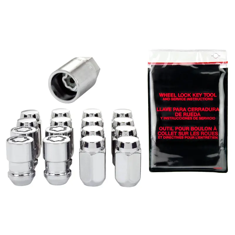 Mcgard 4-Lug Chrome Hex Security Wheel Kit With Cone-Seat Lock Nuts (1/2-20, 13/16", 1.5" Length) 1