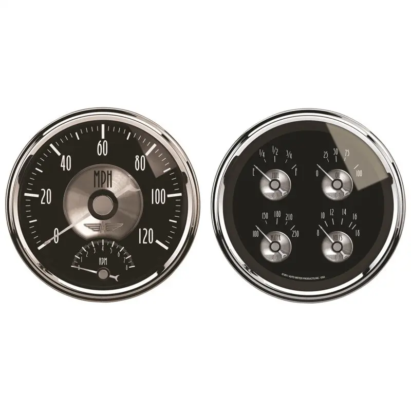 Autometer Prestige Series 5-Inch Black Diamond Gauge Kit – Tachometer/Speedometer/Oil Pressure Combo 1