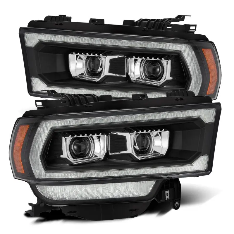 Alpharex Luxx Led Projector Headlights For 2019–2021 Ram 2500 – Plank-Style Black Housing With Adaptive Lighting, Sequential Turn Signals & Drl 1