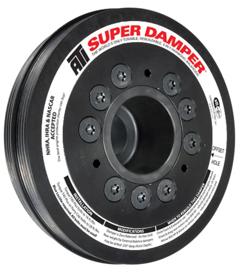 Ati Aluminum Harmonic Damper For Mitsubishi Eclipse 4G63 – 6.78", Dual-Groove, Integral Lower Cam Drive 1