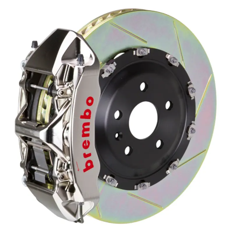 Brembo Gt-R Style Big Brake Kit For 2008–2016 Audi R8 (4.2L/5.2L) – Front, 380X34Mm Two-Piece Slotted Rotors, Nickel-Plated Calipers 1