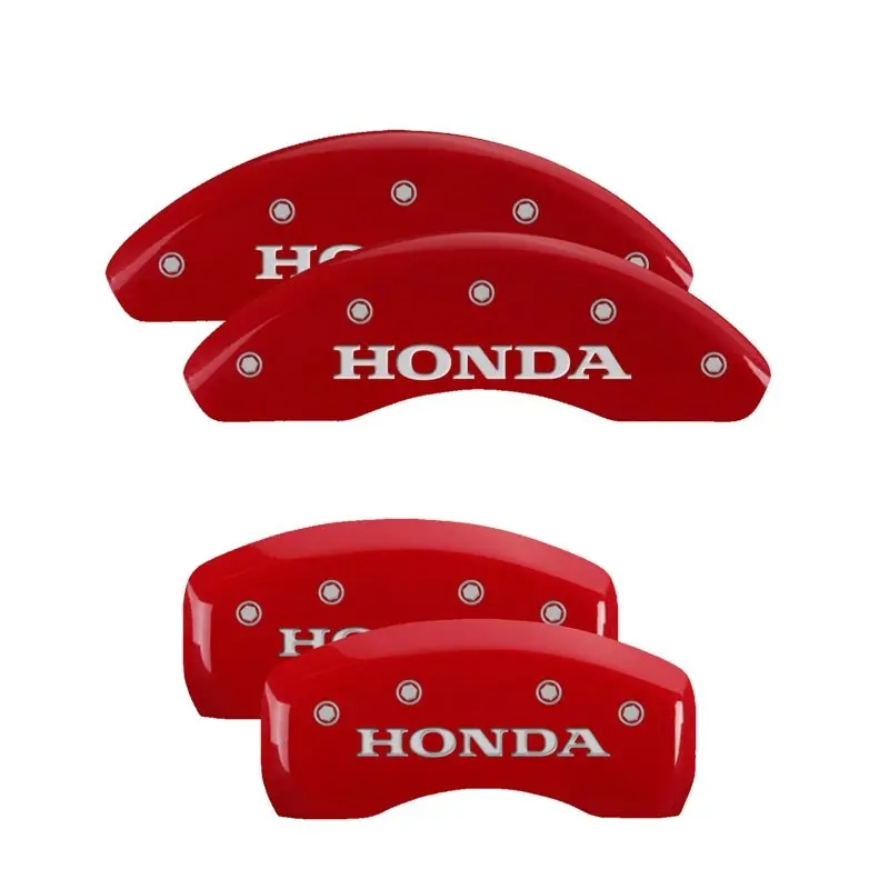 Mgp Engraved Caliper Covers For 2017 Honda Cr-V – Front And Rear, Red Finish With Silver Accent 1