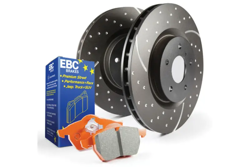 Ebc S8 Brake Kit: Orangestuff Pads Paired With Gd Series Rotors 1