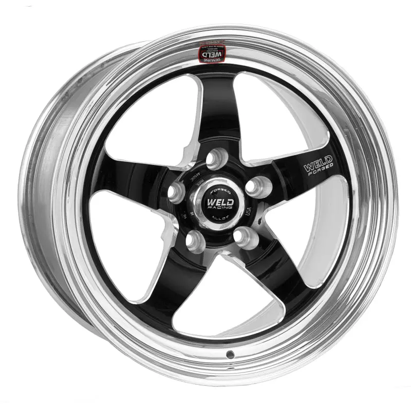 Weld S71 Forged Aluminum Wheel – 18X10 In, 5X4.5 In Bolt Pattern, 6.7 In Backspace, Black Low-Pad Finish – Non-Beadlock Design 1