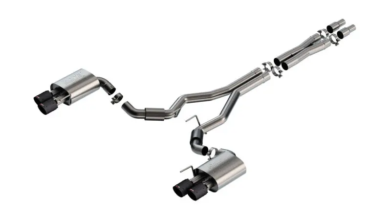 Borla Atak Cat-Back Exhaust System For 2024 Ford Mustang Gt 5.0L V8 – Non-Active, Carbon Fiber Quad Tips 1