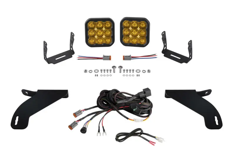 Diode Dynamics Ss5 Led Pod Light Kit For 2021–2022 Ford F-150 Bumper – Yellow Pro Driving Beam 1